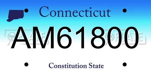 AM61800 Connecticut License Plate
