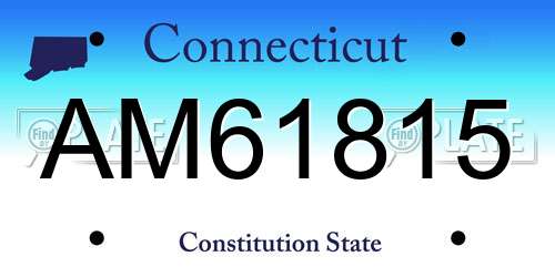 AM61815 Connecticut License Plate