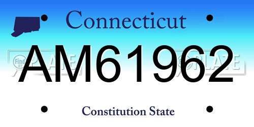 AM61962 Connecticut License Plate