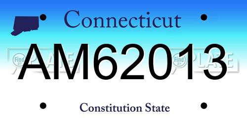 AM62013 Connecticut License Plate