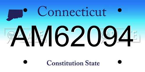 AM62094 Connecticut License Plate