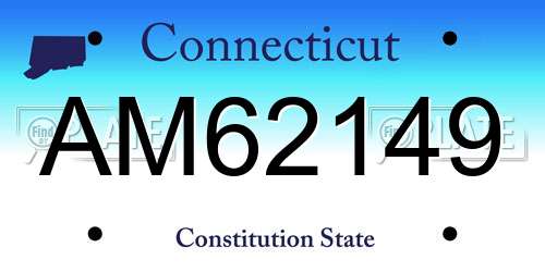 AM62149 Connecticut License Plate