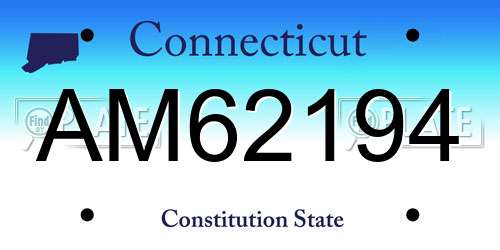 AM62194 Connecticut License Plate