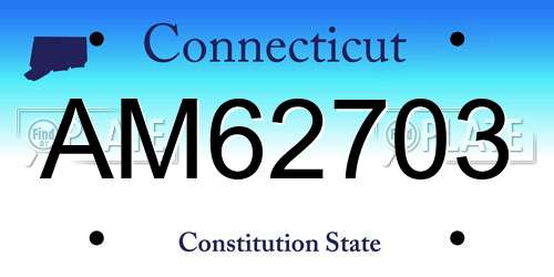 AM62703 Connecticut License Plate