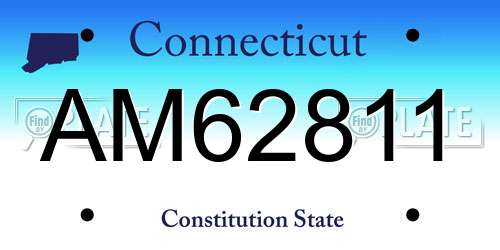 AM62811 Connecticut License Plate