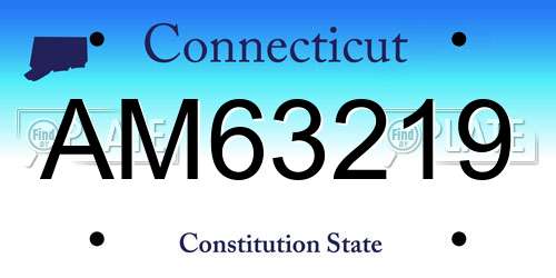 AM63219 Connecticut License Plate