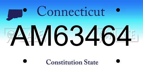AM63464 Connecticut License Plate