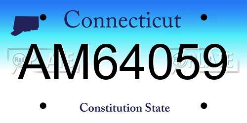AM64059 Connecticut License Plate