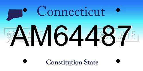AM64487 Connecticut License Plate