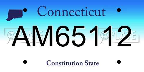 AM65112 Connecticut License Plate