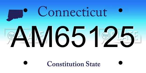 AM65125 Connecticut License Plate