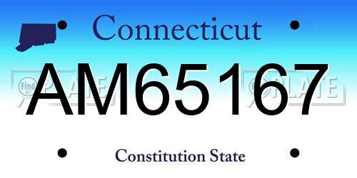 AM65167 Connecticut License Plate
