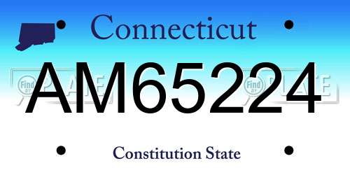 AM65224 Connecticut License Plate