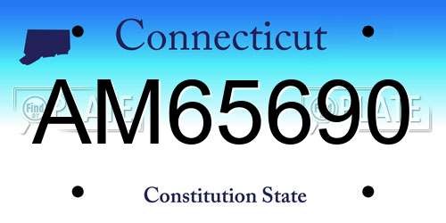 AM65690 Connecticut License Plate