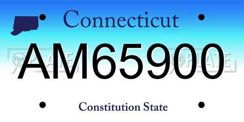 AM65900 Connecticut License Plate