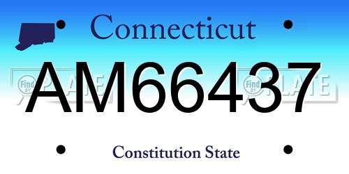 AM66437 Connecticut License Plate