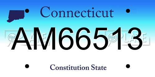 AM66513 Connecticut License Plate