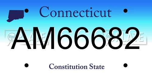 AM66682 Connecticut License Plate