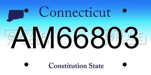 AM66803 Connecticut License Plate
