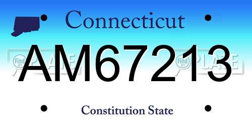 AM67213 Connecticut License Plate