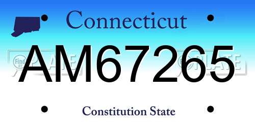 AM67265 Connecticut License Plate