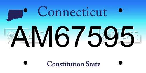 AM67595 Connecticut License Plate