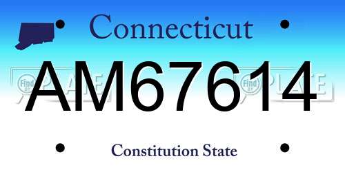 AM67614 Connecticut License Plate