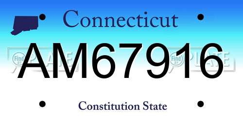 AM67916 Connecticut License Plate