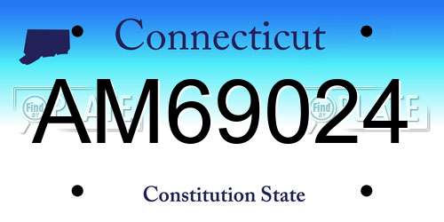AM69024 Connecticut License Plate
