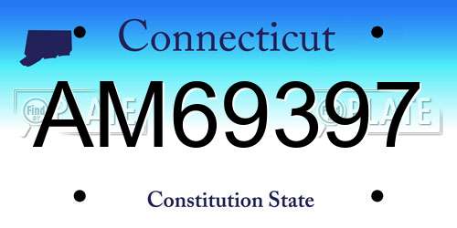 AM69397 Connecticut License Plate