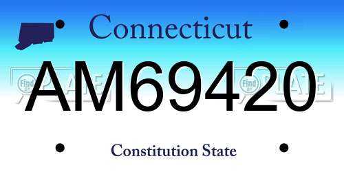 AM69420 Connecticut License Plate