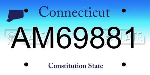 AM69881 Connecticut License Plate