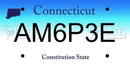 AM6P3E Connecticut License Plate