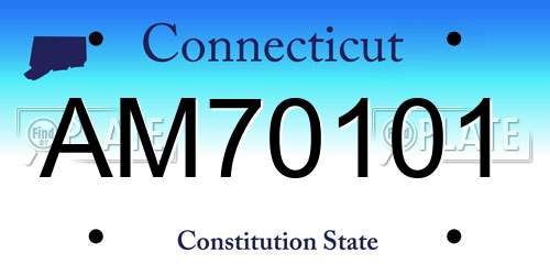 AM70101 Connecticut License Plate