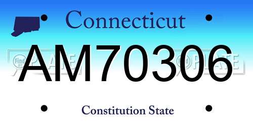 AM70306 Connecticut License Plate