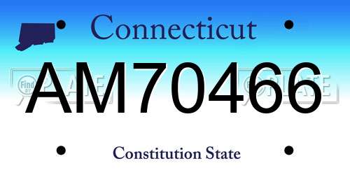 AM70466 Connecticut License Plate