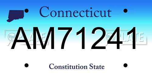 AM71241 Connecticut License Plate