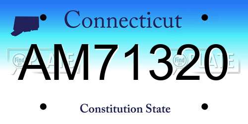 AM71320 Connecticut License Plate