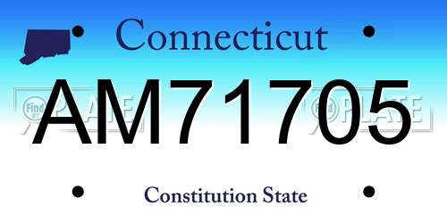 AM71705 Connecticut License Plate