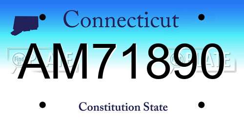 AM71890 Connecticut License Plate