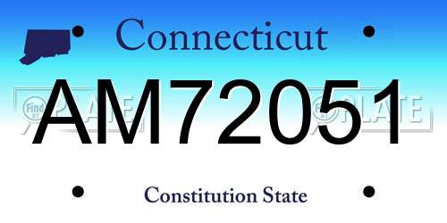 AM72051 Connecticut License Plate