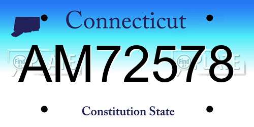 AM72578 Connecticut License Plate