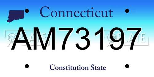 AM73197 Connecticut License Plate