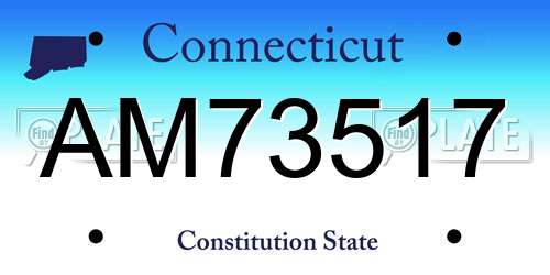 AM73517 Connecticut License Plate