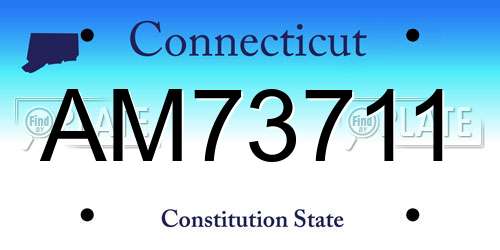 AM73711 Connecticut License Plate