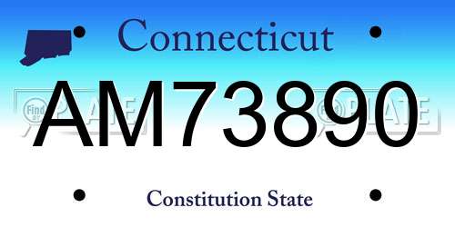 AM73890 Connecticut License Plate