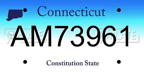 AM73961 Connecticut License Plate