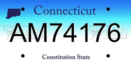 AM74176 Connecticut License Plate