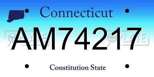 AM74217 Connecticut License Plate