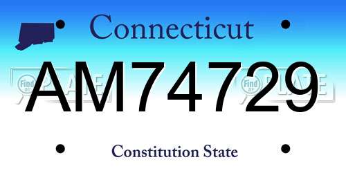 AM74729 Connecticut License Plate